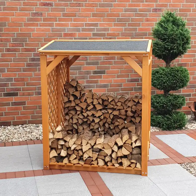 Kaminholzlager, honigbraun Wochenendangebot