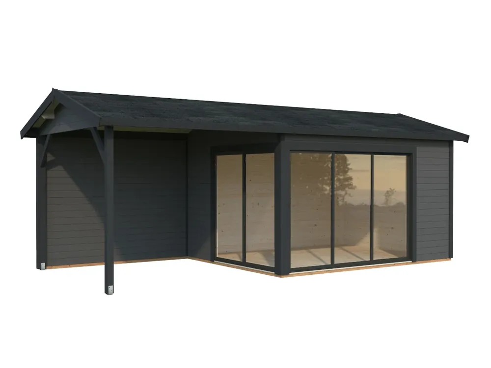 Billig Gartenhaus Amanda Slide 11,2 m² + 7,8 m²