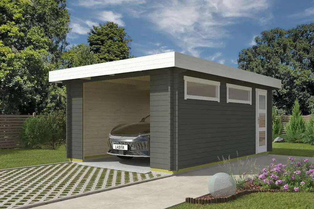 Knallerangebot Flachdach-Holzgarage Canberra