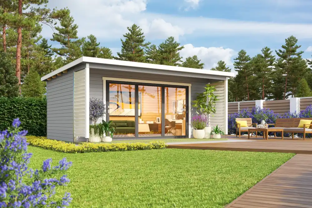 Sonderaktion Gartenhaus mit Terrasse Liverpool 3