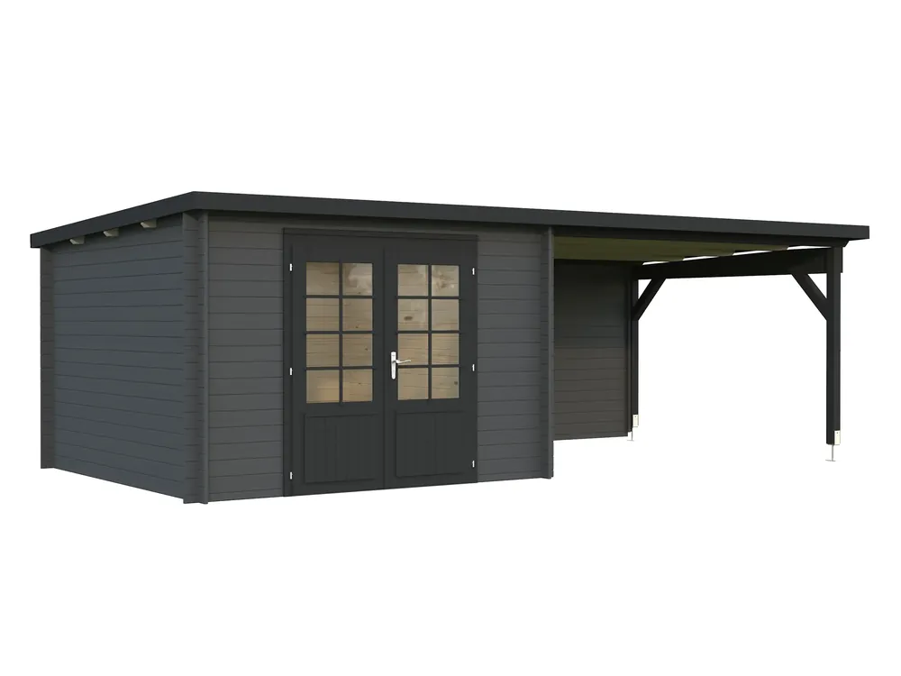 Gartenhaus mit Anbau Ella 6 / 8,7+10,0m² Neu Im Sortiment