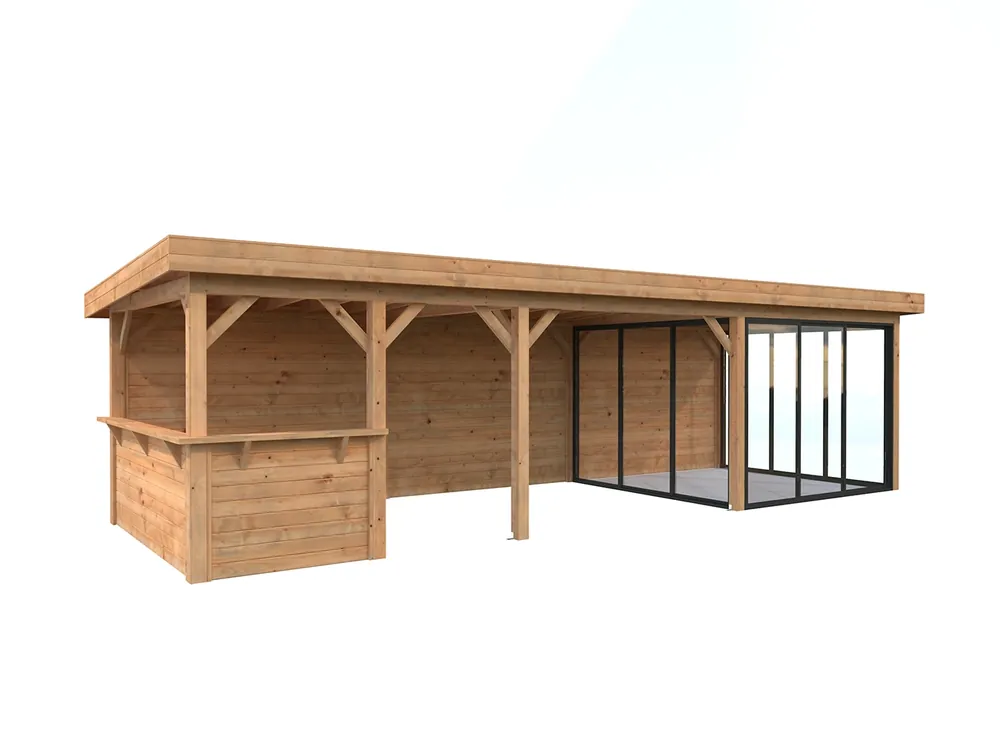 Wochenendangebot Pavillon Lenna 24,9 m² SET SLIDE 416 / 716 Connect