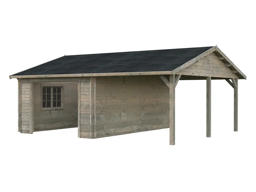 Neu Holzgarage Roger 19,0+16,2 m² ISO