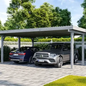 Schnäppchen Doppelcarport Delta GRAU