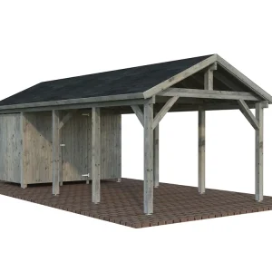 Einzelcarport mit Satteldach Robert 3 / 23,1 m² mit Geräteraum Echt