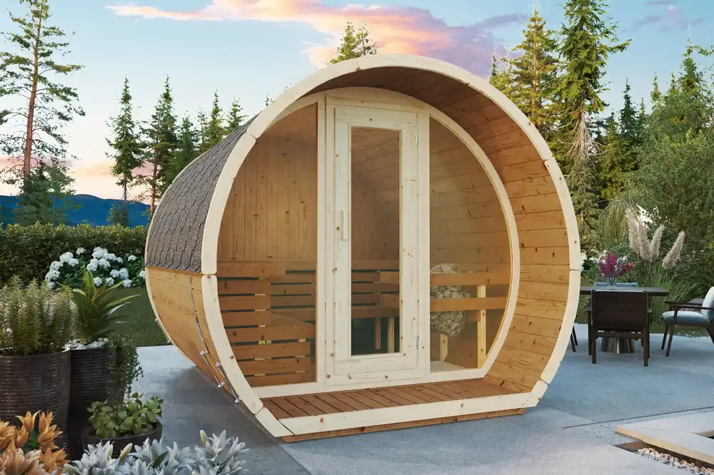 Fasssauna Susi 280 - aus nordischer Fichte oder Thermo-Holz Meistverkauft