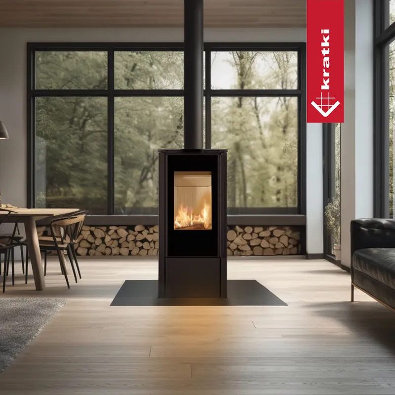 Kaminofen aus Stahl KRATKI KRATKI HATI Ø 150 5,5 kW Meistverkauft