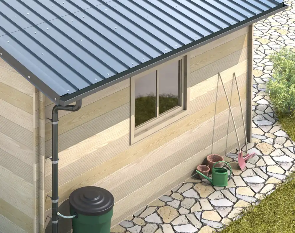 Sonderangebot 8,00 m Aluminium-Dachrinne für Pultdächer