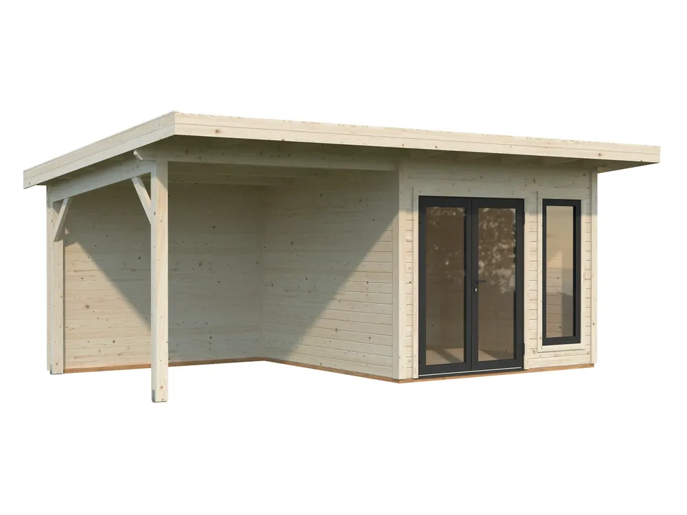 Gartenhaus Aurelia 8,4 m² + 7,9 m² ISO - mit Anbau Super-Preis