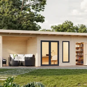 2 Raum Gartenhaus Aurelia 12,4 m² + 7,9 m² ISO Zertifiziert