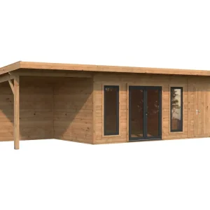 2 Raum Gartenhaus Aurelia 16,7 m² + 7,9 m² ISO - mit Anbau Neu