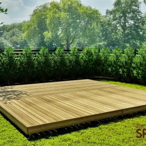 Top-Seller Spa-Deck® ist eine universelle Fertigterrasse für den Garten – nutzbar als klassische Terrasse sowie als tragfähiges Podest oder Fundament für Whirlpools, Sauna, Fasssauna, Badefass sowie Gartenhäuser und Gerätehäuser