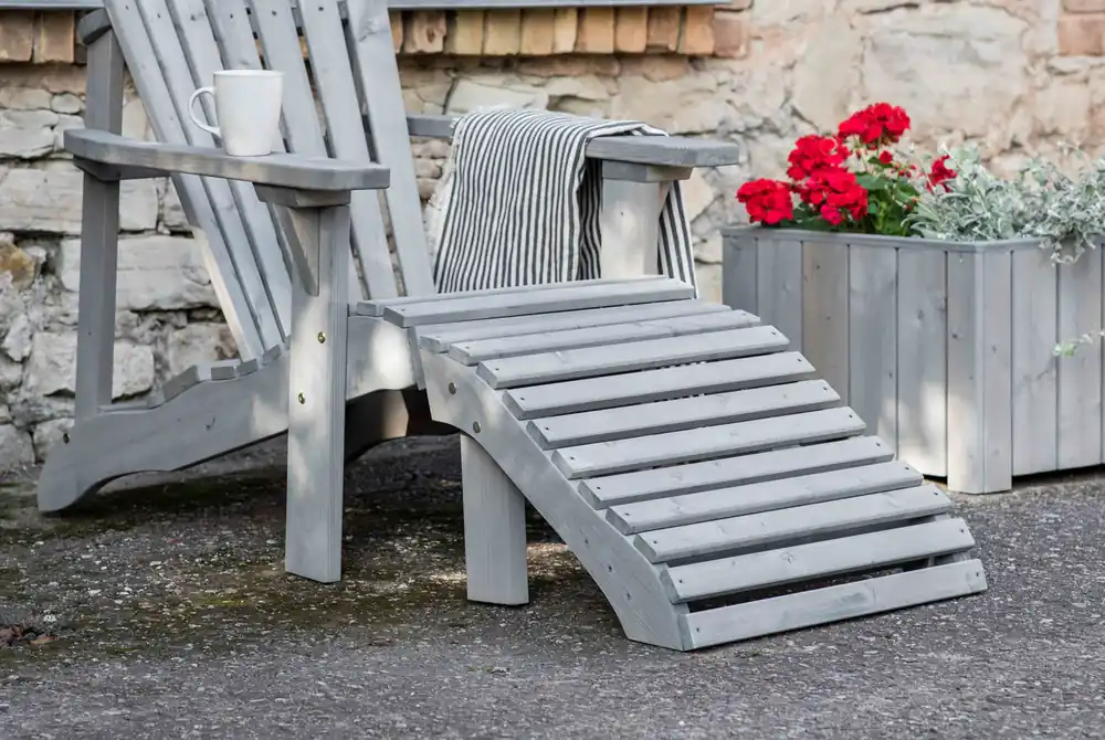 Neue Ware Massiver Adirondack-Stuhl Mimi Grau